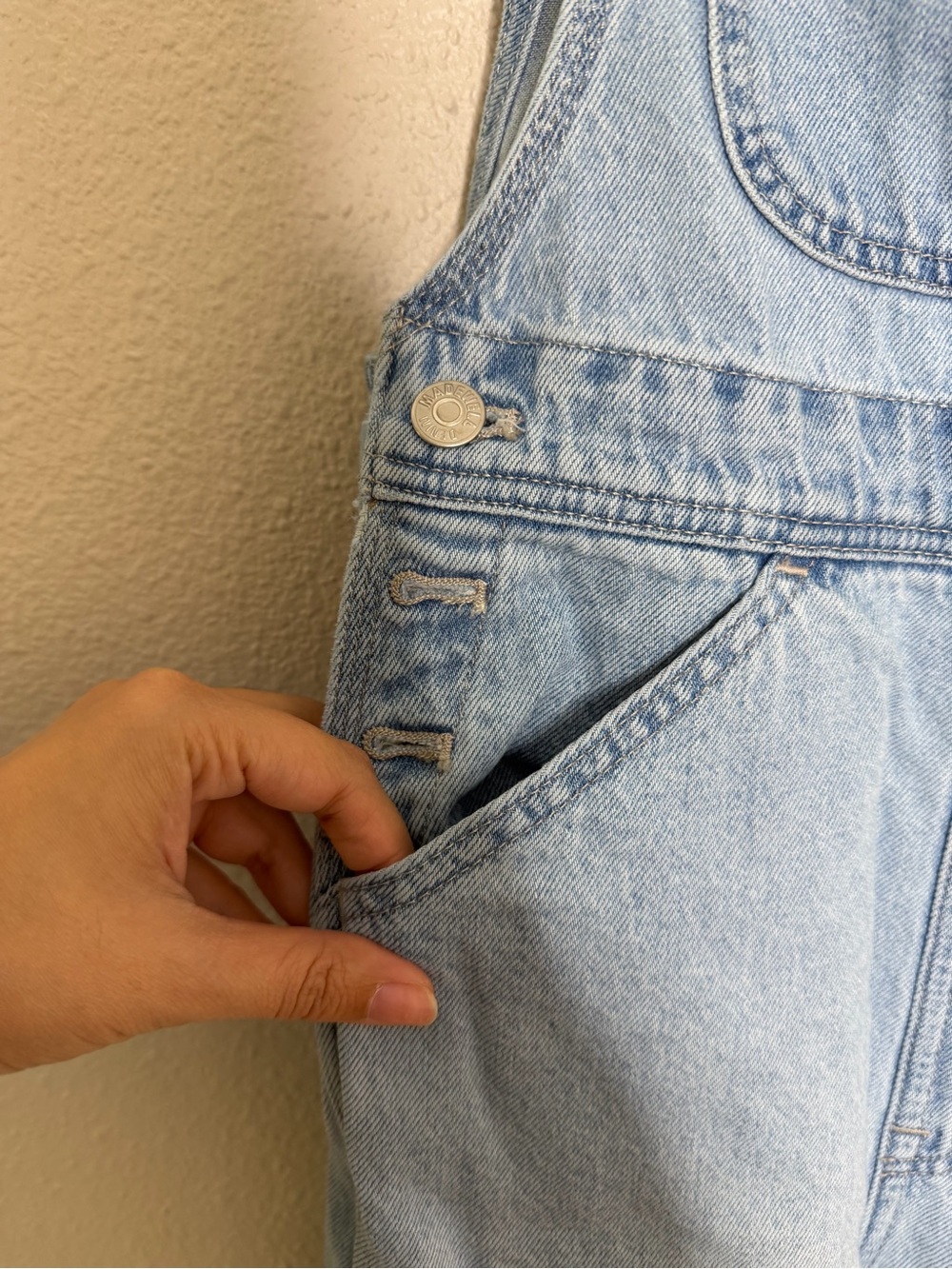Madewell Denim Oversized Carpenter Overalls Sz XS - Picture 4 of 11